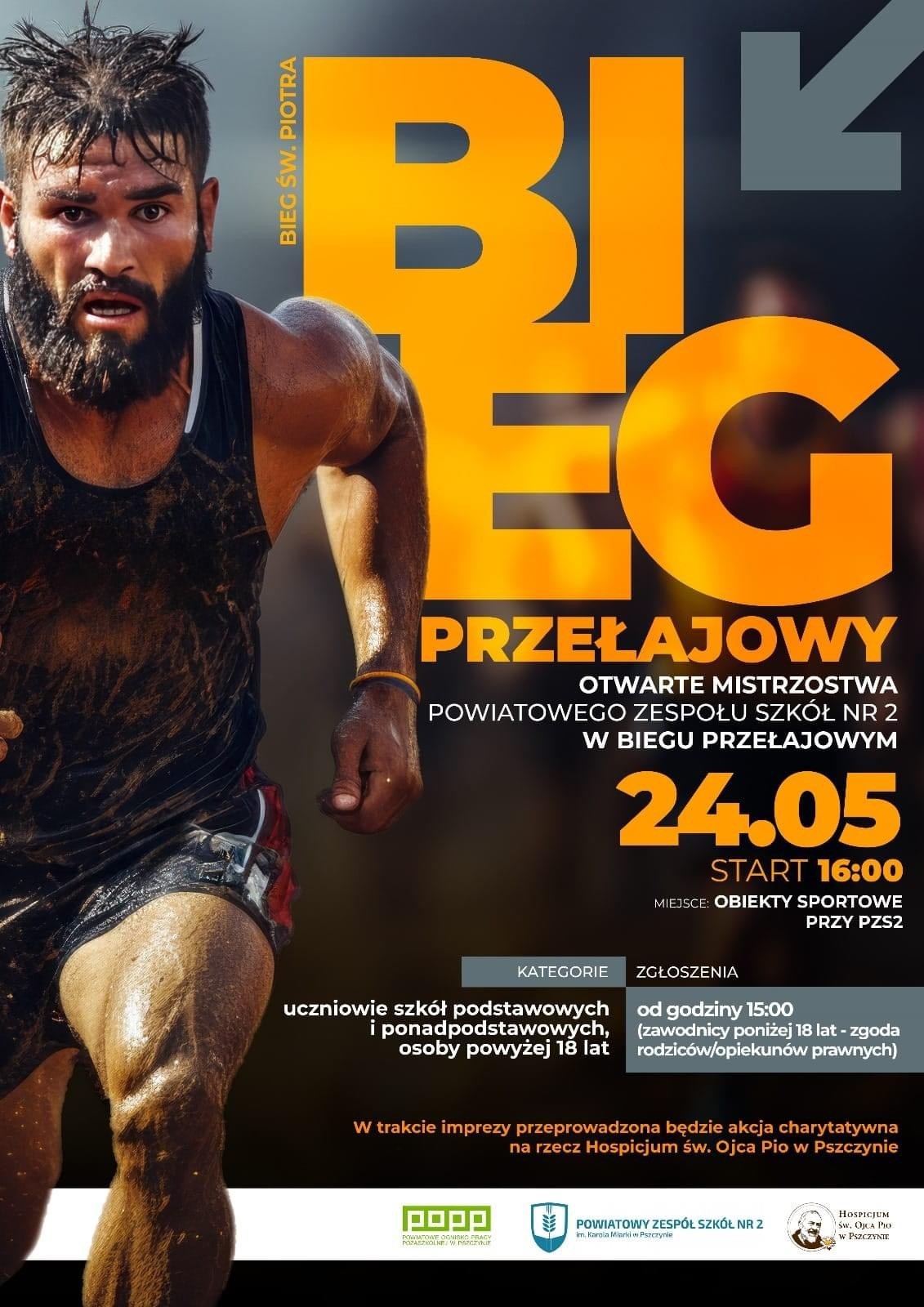 Plakat informujący o biegu.