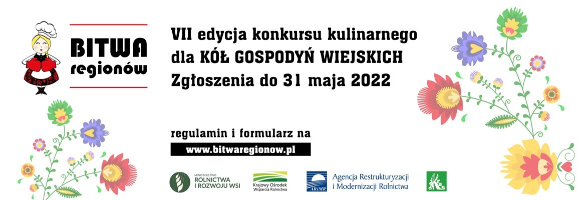 Grafika przedstawiająca logo wydarzenia - kobietę w kucharskiej czapce, nazwę wydarzenia i termin wysyłania zgłoszeń