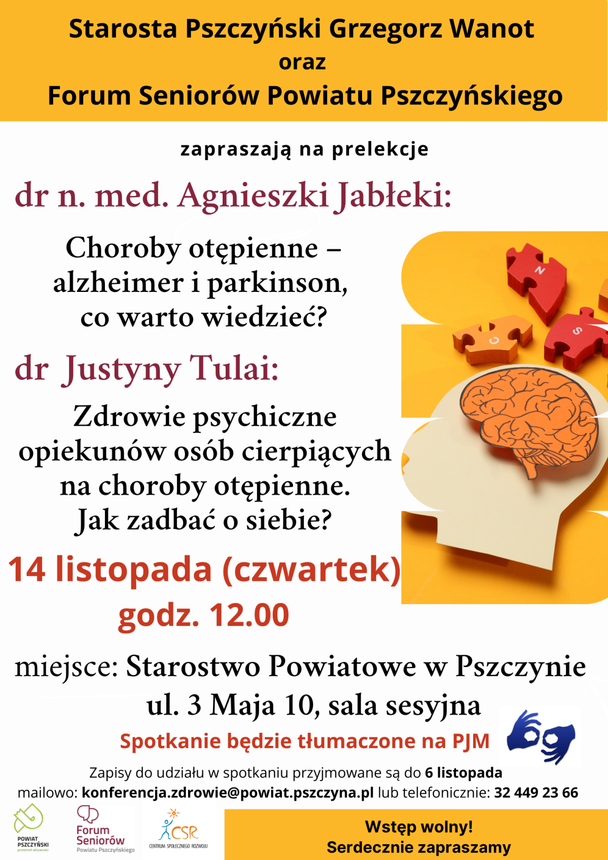 Plakat z informacjami o wydarzeniu, treść w tekście.