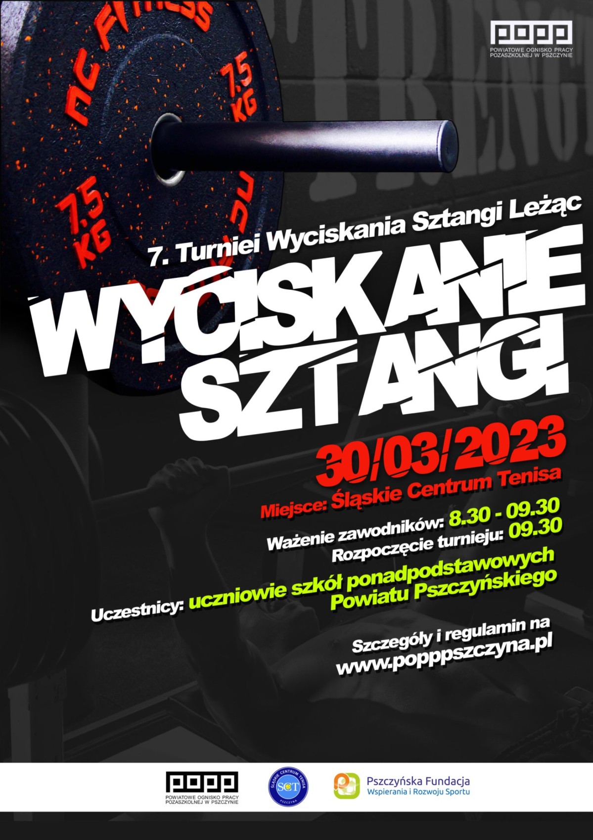 Plakat informujący o dacie turnieju.