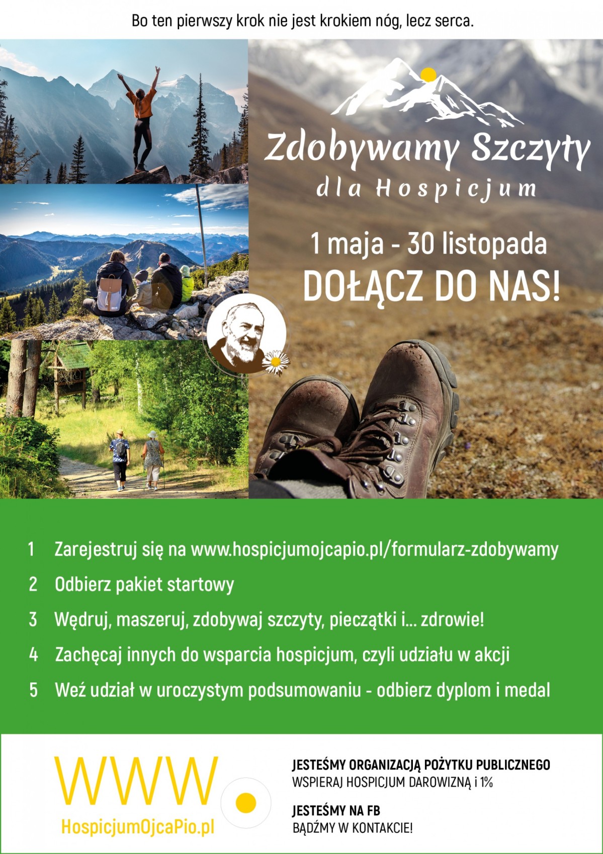 Plakat zawierający informacje na temat udziału w akcji.