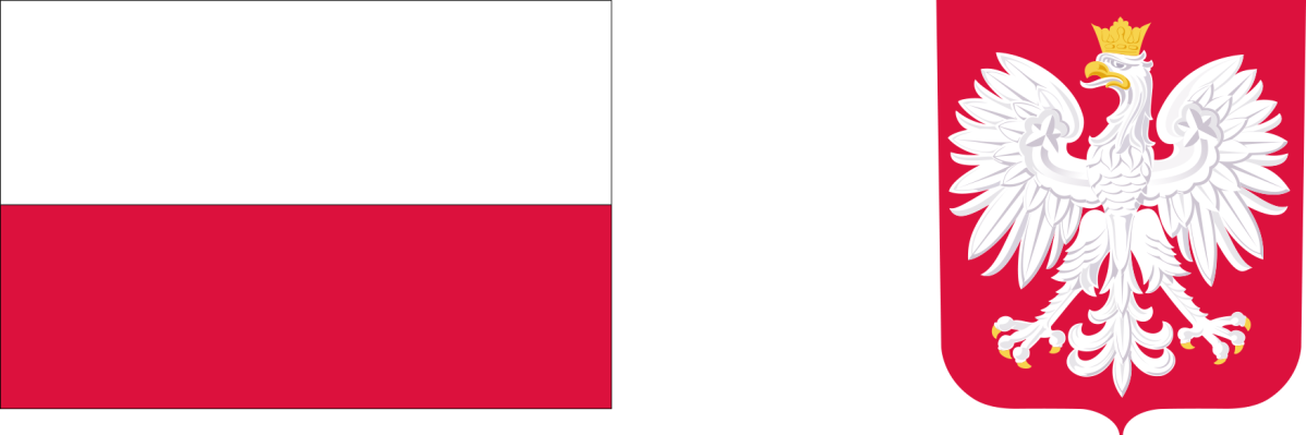 Flaga i godło Polski.