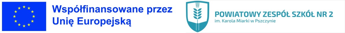 Logotypy szkoły i UE.