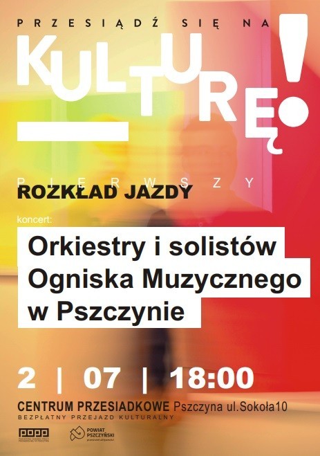 Kolorowy plakat z informacją o nadchodzącym koncercie.
