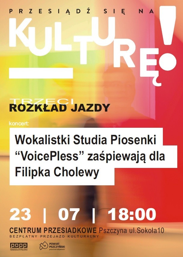 Plakat informujący o terminie i miejscu wydarzenia.