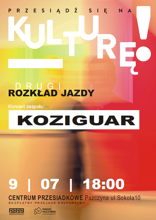 Kolorowy plakat z informacją o nadchodzącym koncercie.