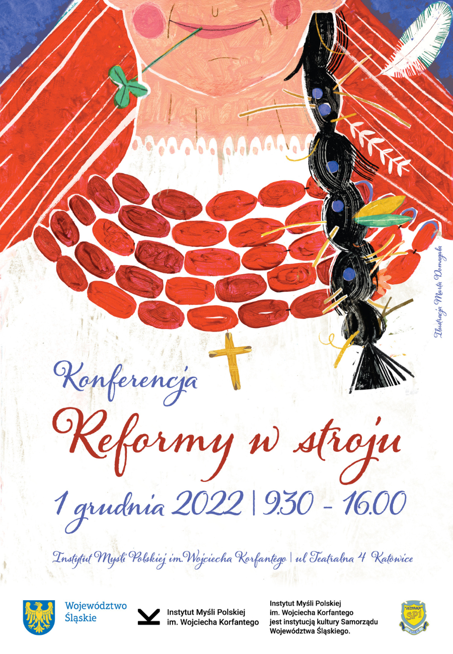 Plakat informujący o terminie i miejscu konferencji.
