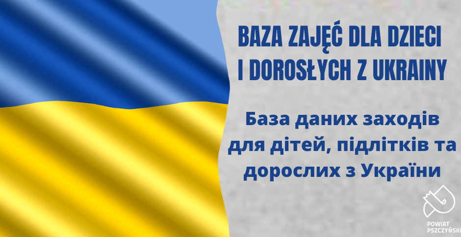Niebiesko-żółta flaga i napis w języku polskim i Ukraińskim