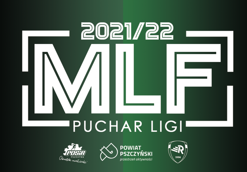 Grafika na zielonym tle napis MLF 2021/2022 loga powiatu i POSiRu