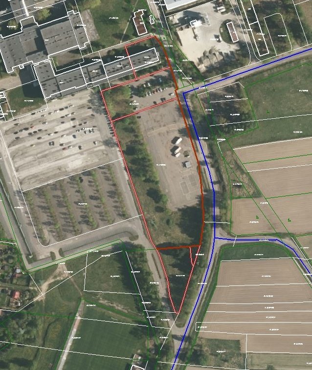 mapa przedstawiająca rozmieszczenie działek w Suszcu.