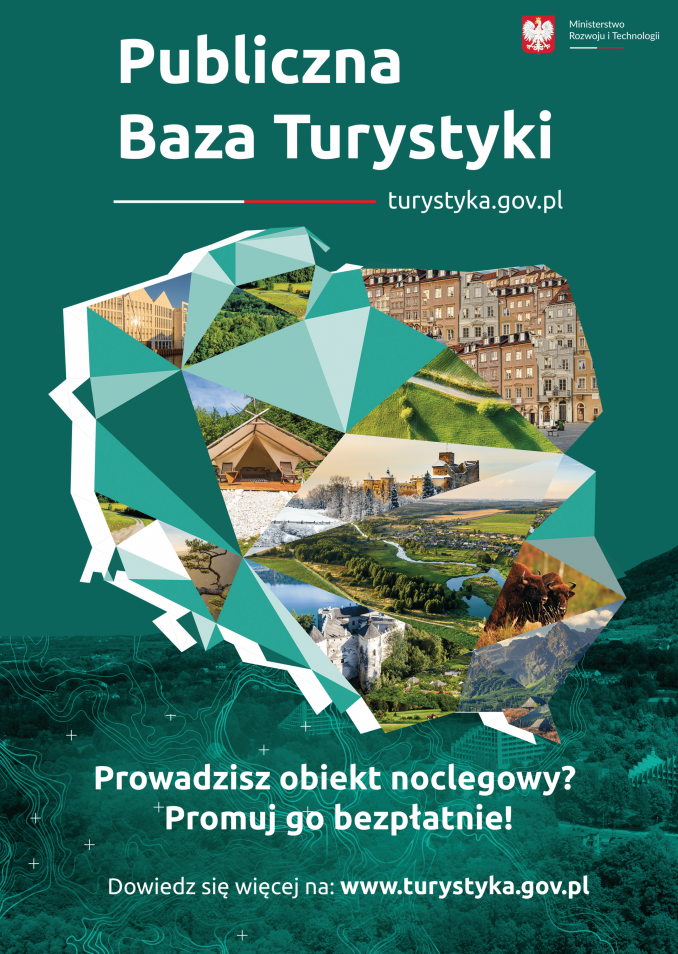 Plakat przedstawiający mapę Polski.