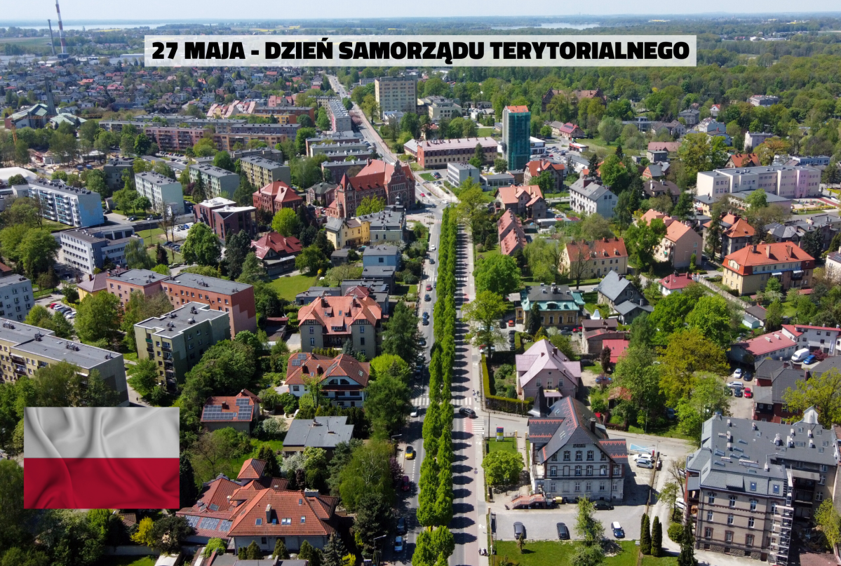 Widok na Pszczynę z lotu ptaka