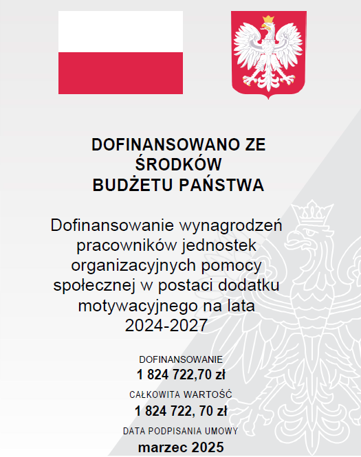 plakat z informacją o dofinansowaniu