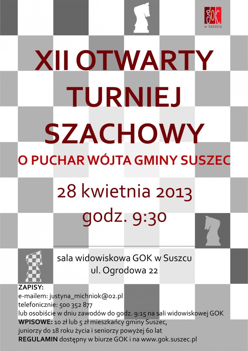 XII Otwarty Turniej Szachowy o Puchar Wójta Gminy