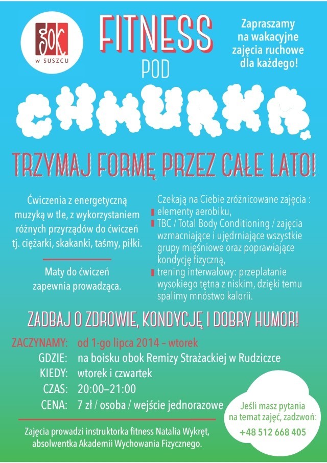 Fitness pod chmurką