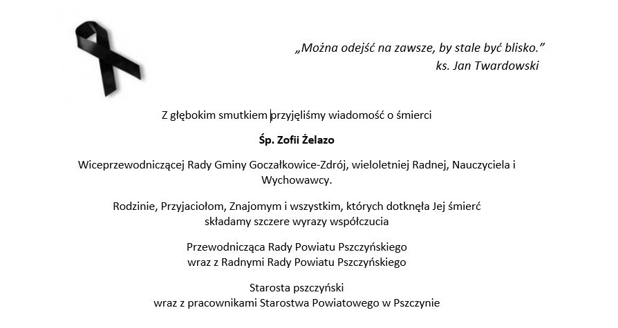 KONDOLENCJE z. żELAZO