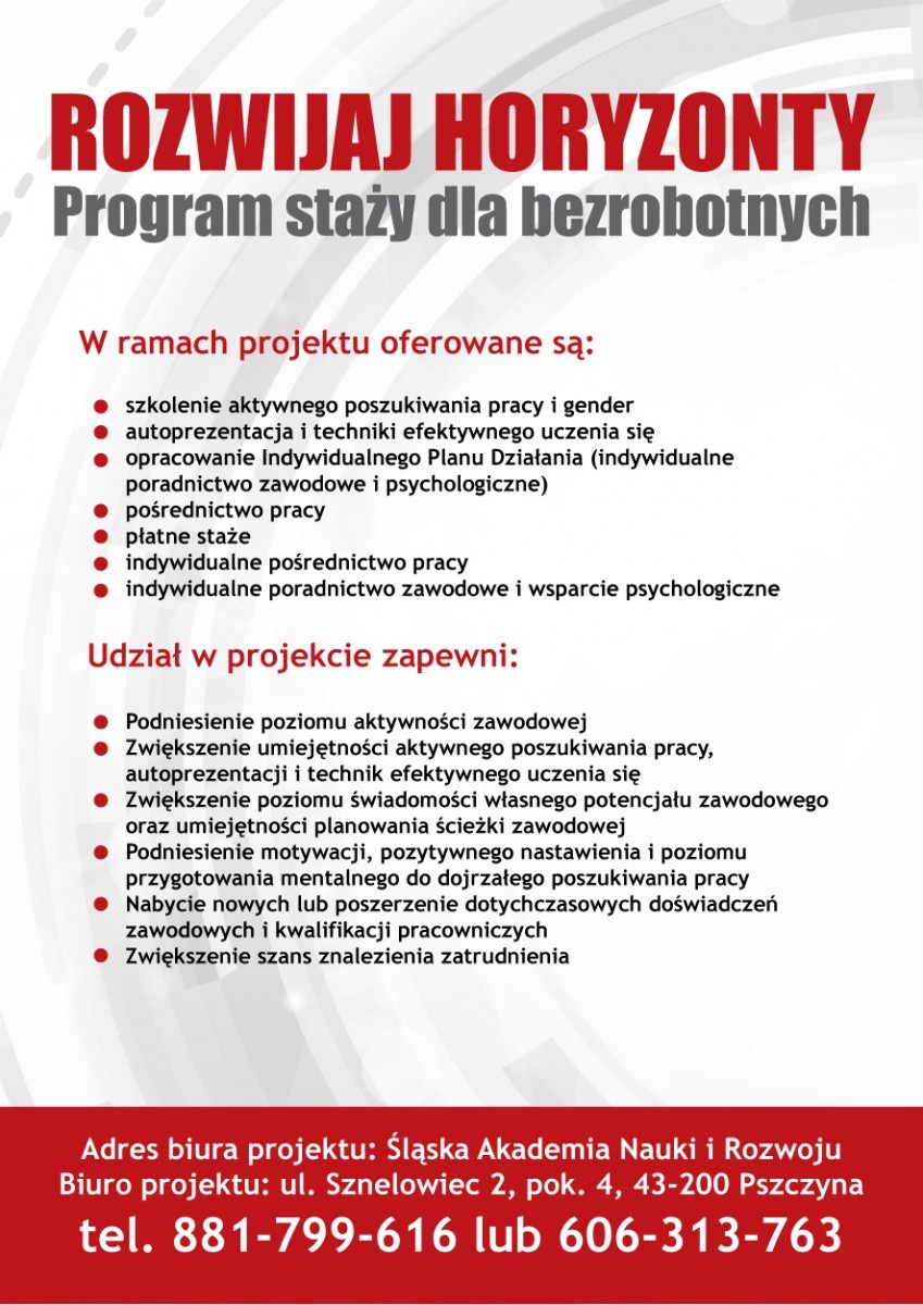 Program staży dla bezrobotnych 2