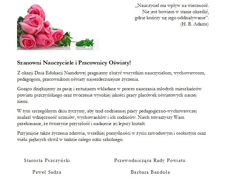 życzenia dzień nauczyciela
