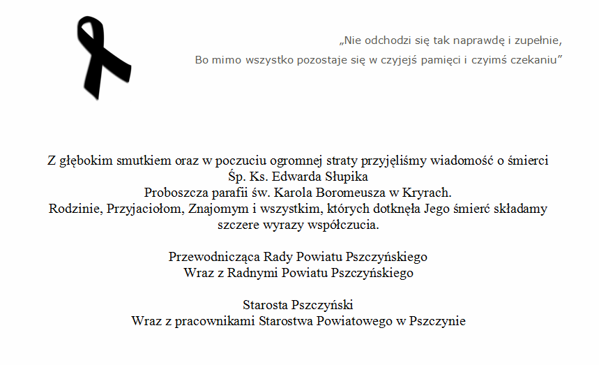 kondolencje ks. Słupik