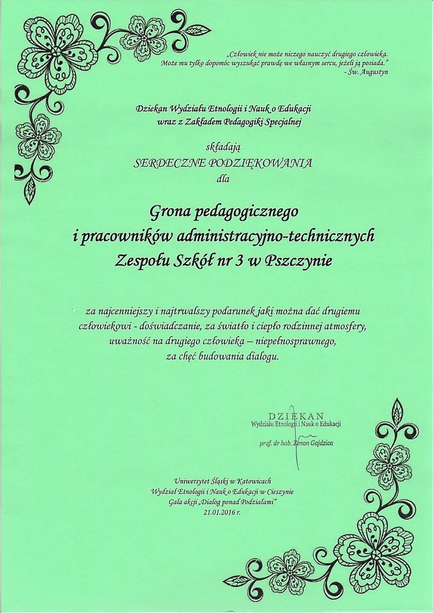 podziękowania