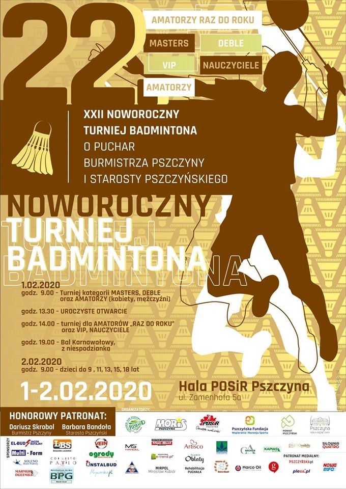 plakat 22. Turniej Badmintona