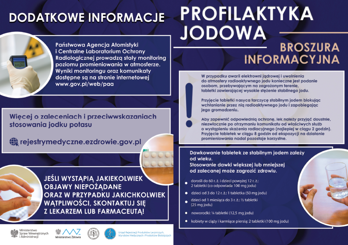 Ulotka z informacjami dot. profilaktyki jodowej str. 1
