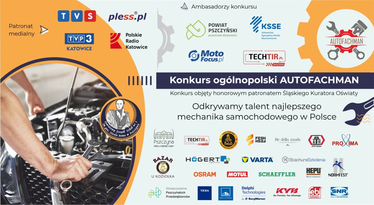 Grafika z informacjami o konkursie, logami wszystkich sponsorów i organizatorów