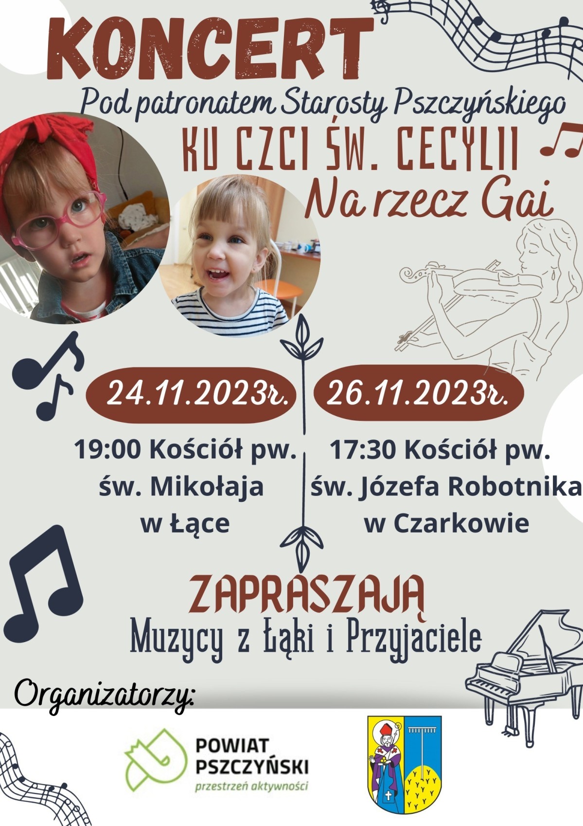 Plakat z informacjami o koncercie i zdjęciem Gai