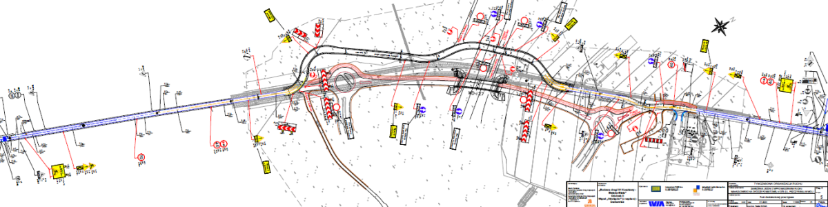 Mapka przedstawiająca tymczasową organizację ruchu