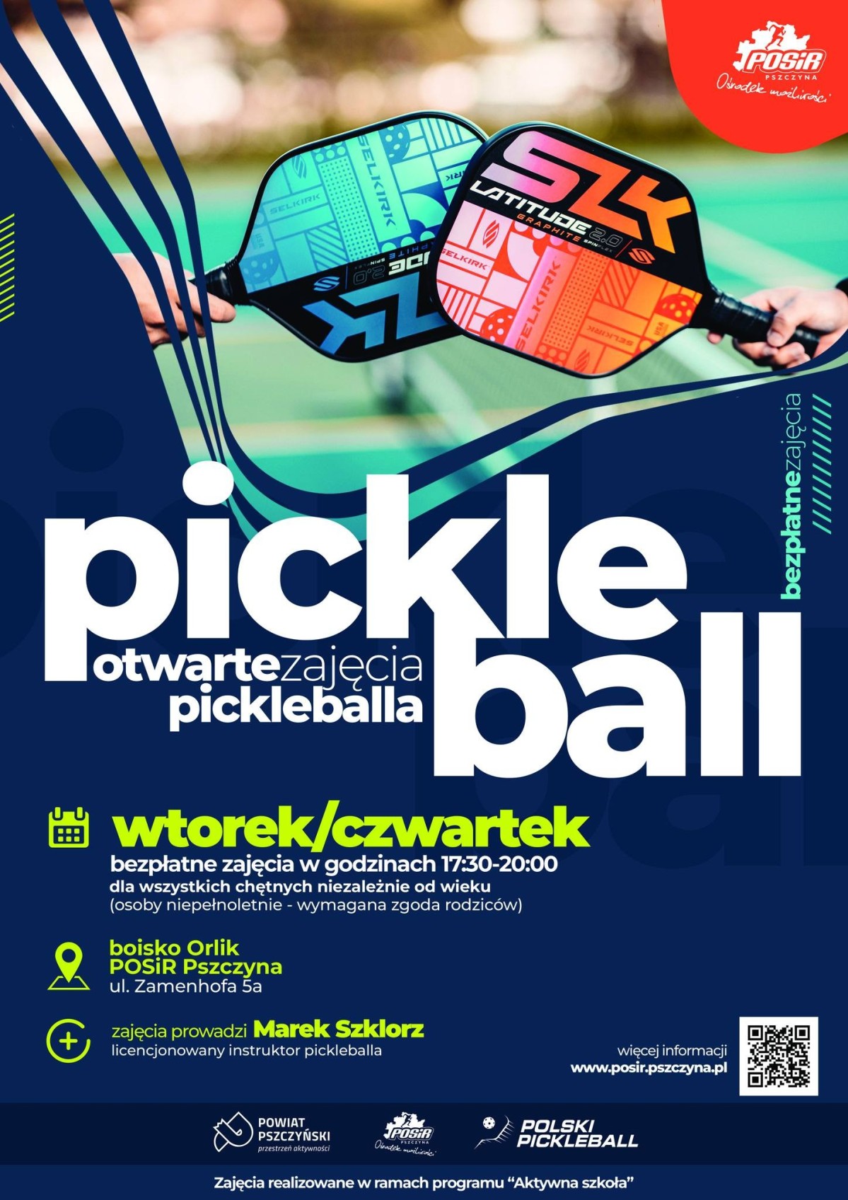 Plakat z informacjami o zajęciach